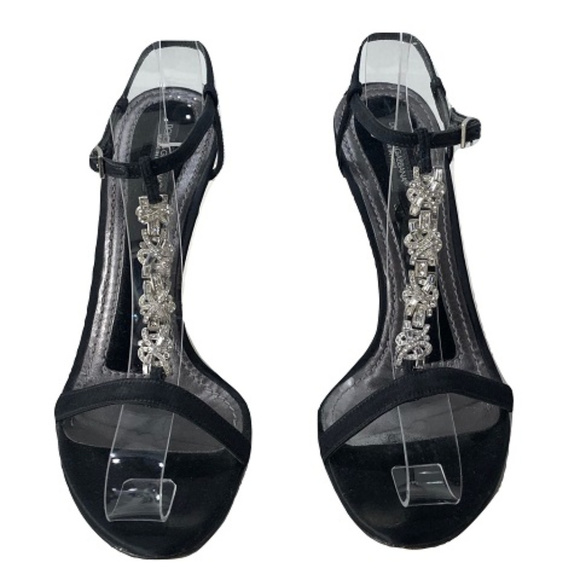 Dolce & Gabbana Silver Encrusted Heels, Size 6 - Picture 1 of 5